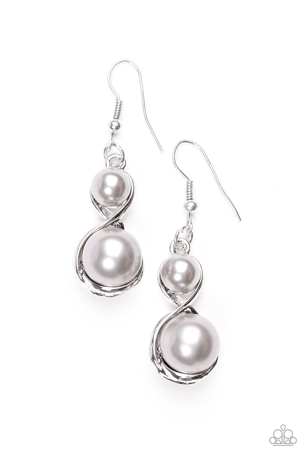Set The Stage - Silver - Earrings - Paparazzi Accessories