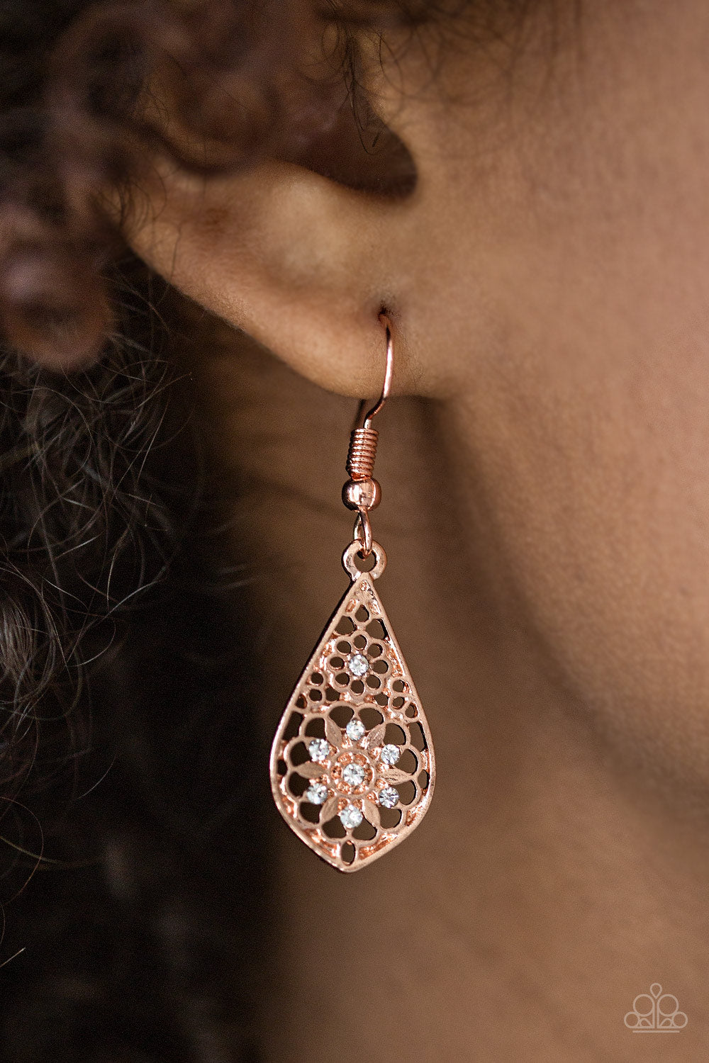 Spring Sparkle - Copper - Earrings - Paparazzi Accessories