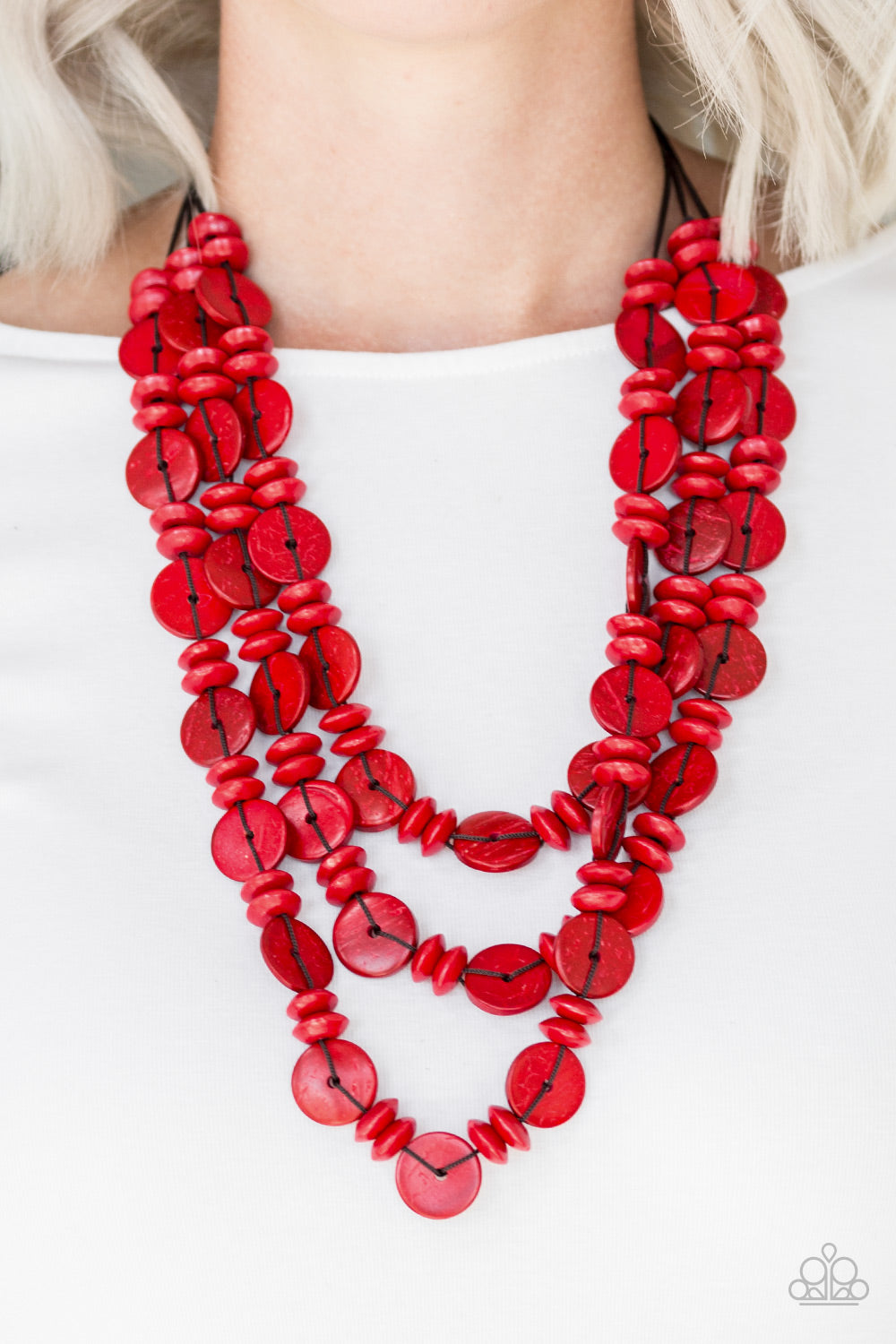 Barbados Bopper - Red - Necklace - Paparazzi Accessories