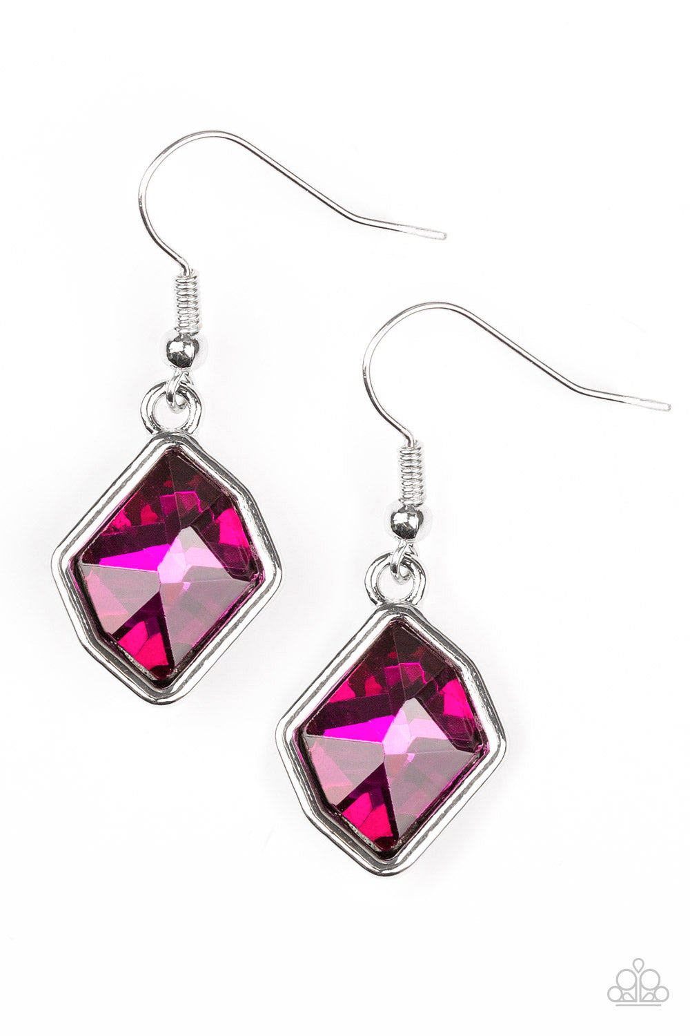 Glow It Up - Pink - Earrings - Paparazzi Accessories