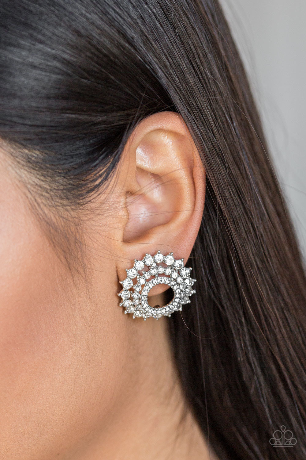 Buckingham Beauty - White - Earrings - Paparazzi Accessories
