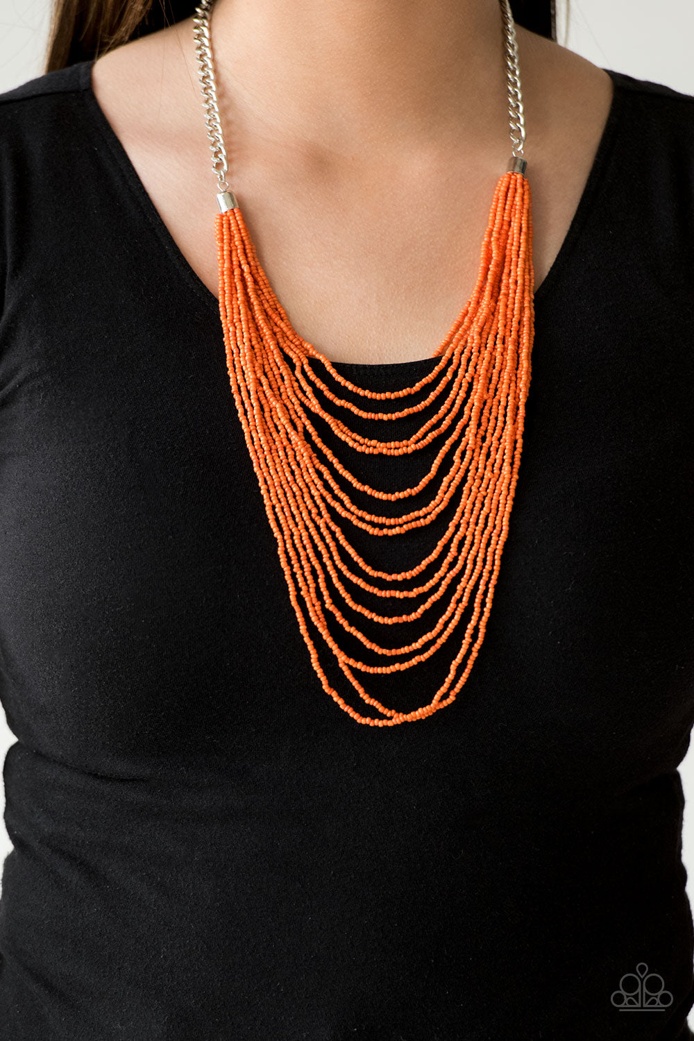 Bora Bombora - Orange - Necklace - Paparazzi Accessories