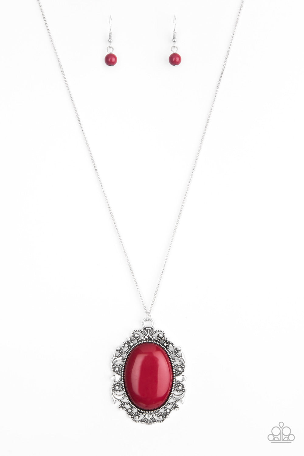Vintage Vanity - Red - Necklace - Paparazzi Accessories
