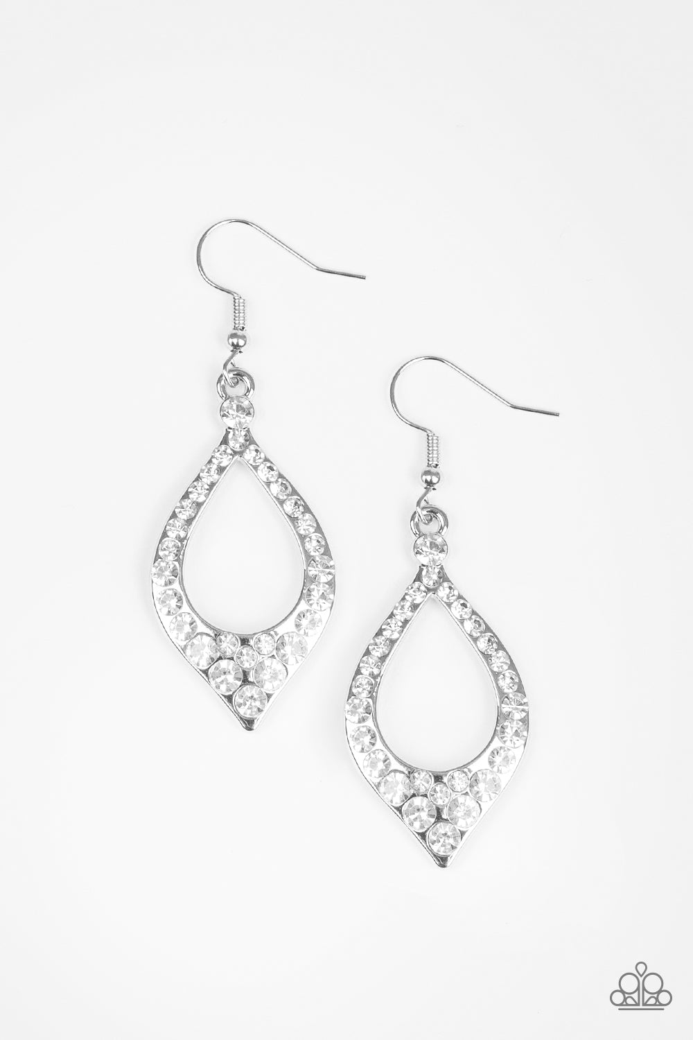 Finest First Lady - White - Earrings - Paparazzi Accessories