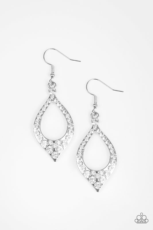 Finest First Lady - White - Earrings - Paparazzi Accessories