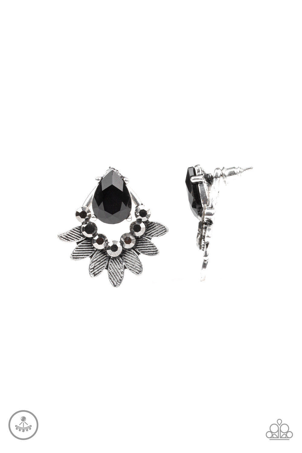 Crystal Canopy - Black - Earrings - Paparazzi Accessories