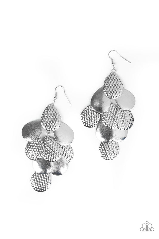 Chime Time - Silver - Earrings - Paparazzi Accessories