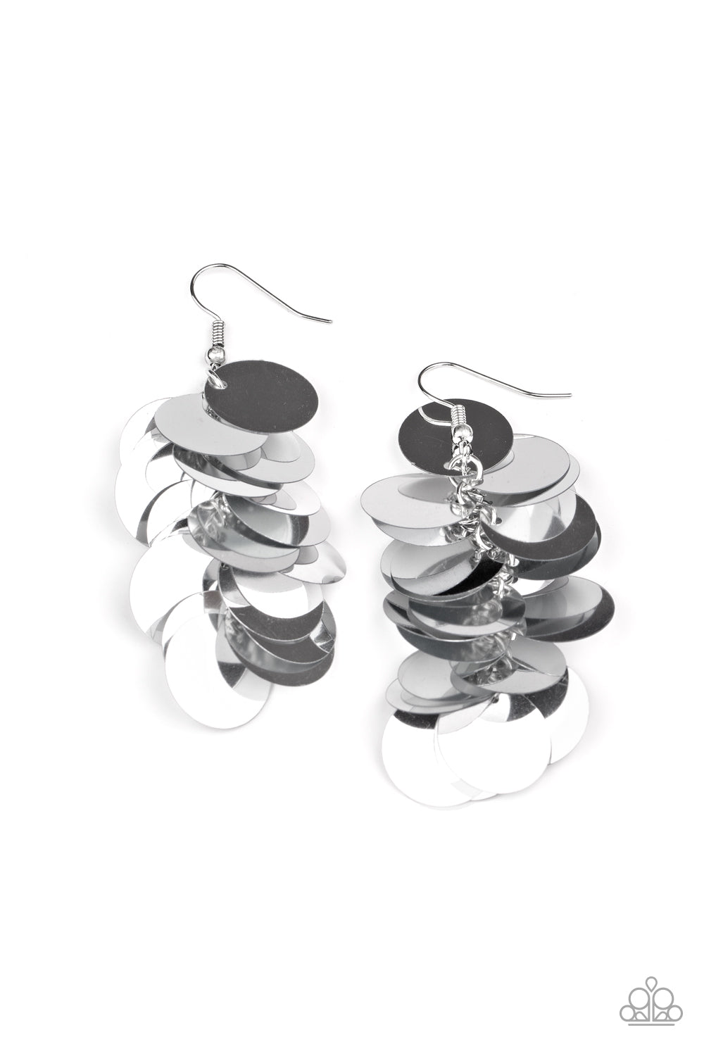 Now You SEQUIN It - Silver - Earrings - Paparazzi Accessories