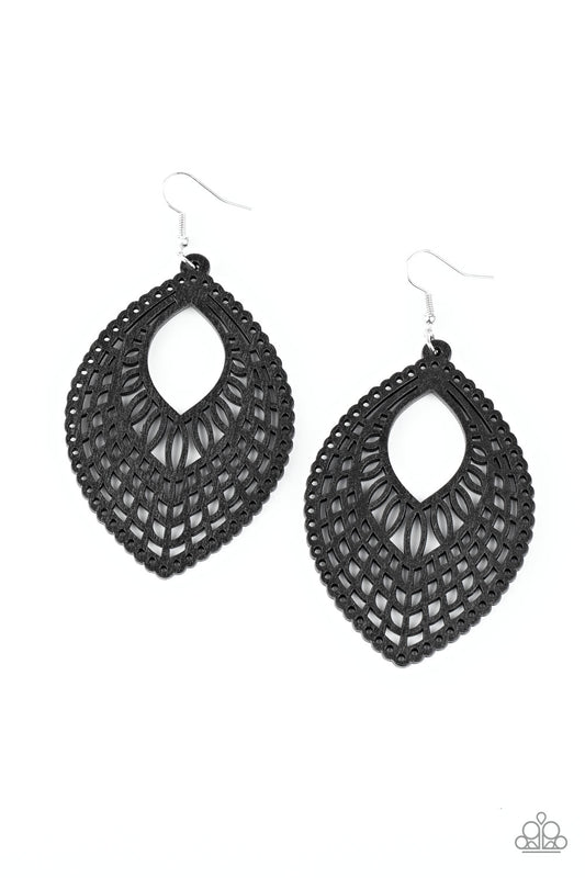 One Beach At A Time - Black - Earrings - Paparazzi Accessories