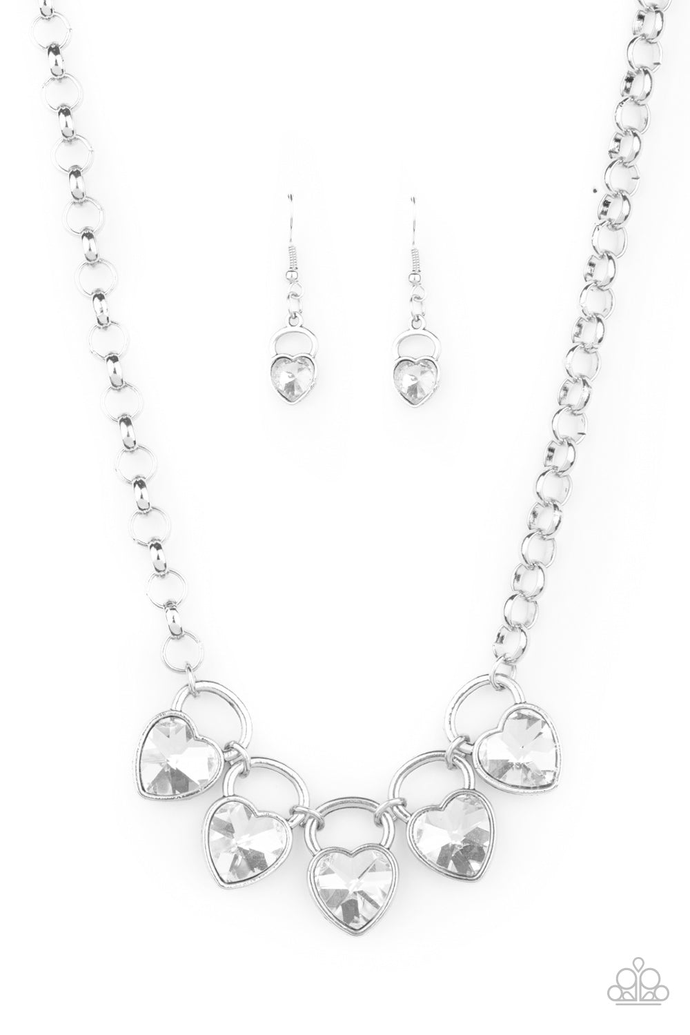 HEART On Your Heels - White - Necklace - Paparazzi Accessories