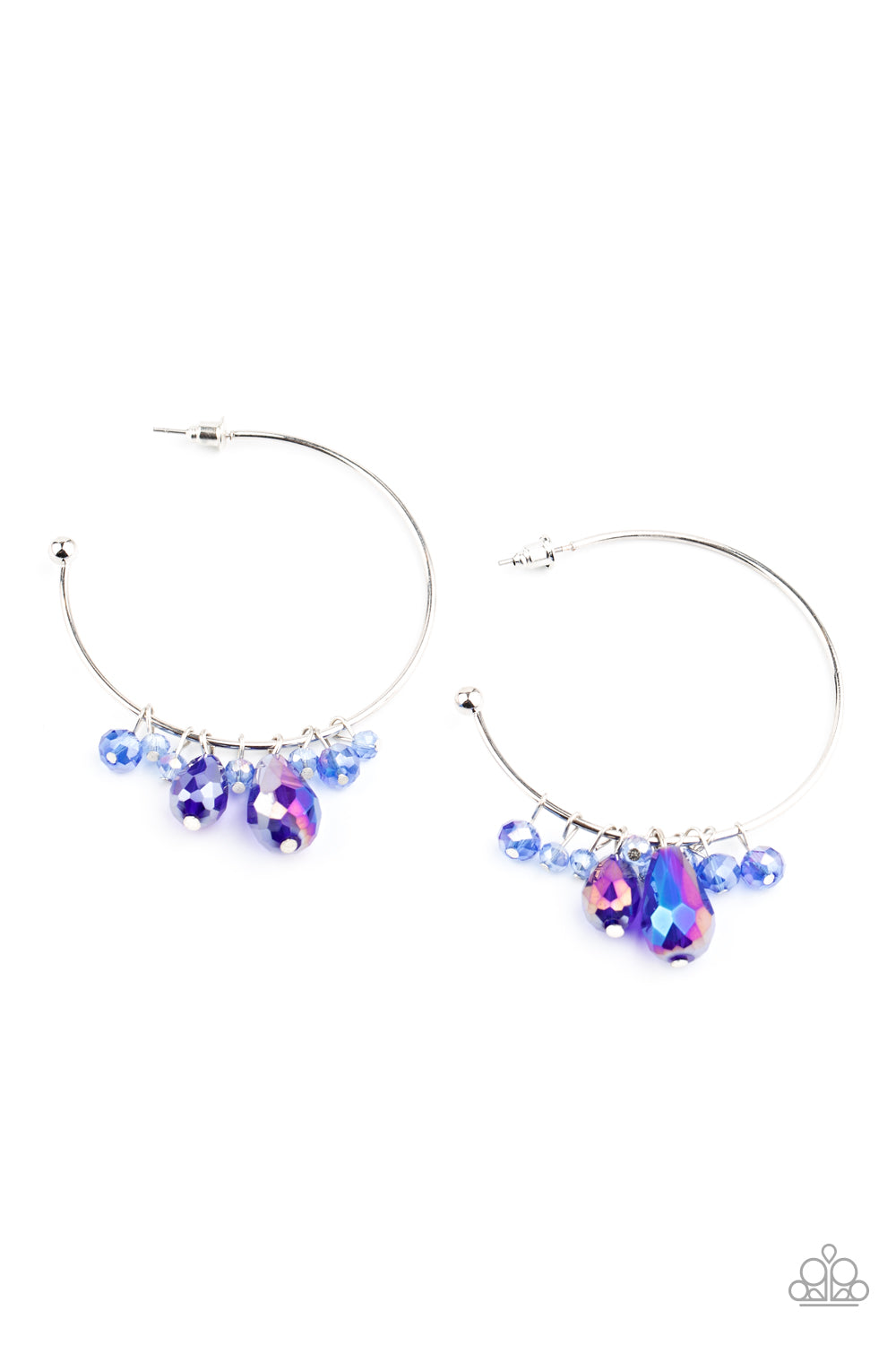 Dazzling Downpour - Blue - Earrings - Paparazzi Accessories