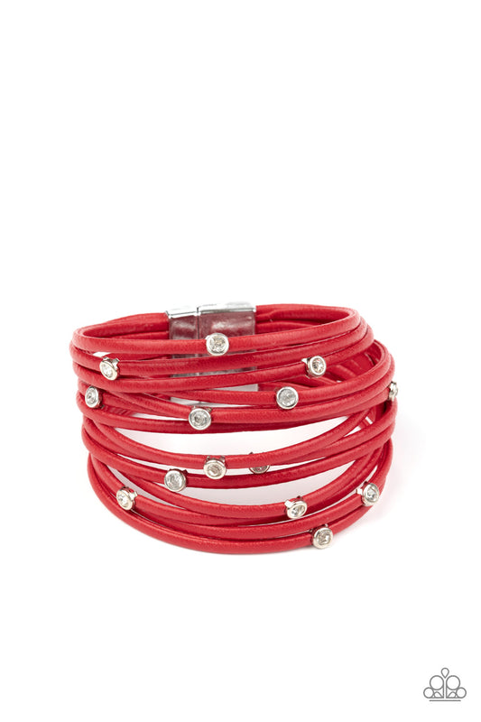 Fearlessly Layered - Red - Bracelets - Paparazzi Accessories