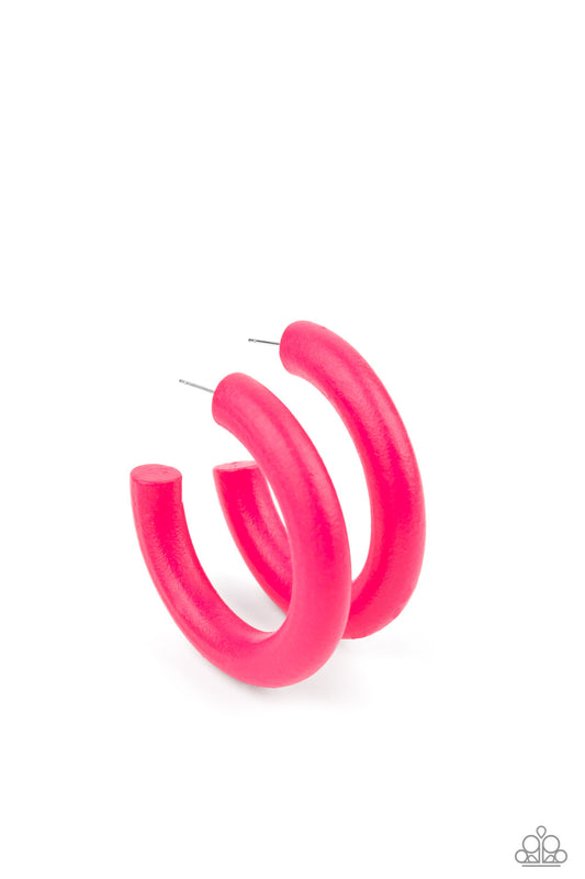 Woodsy Wonder - Pink - Earrings - Paparazzi Accessories