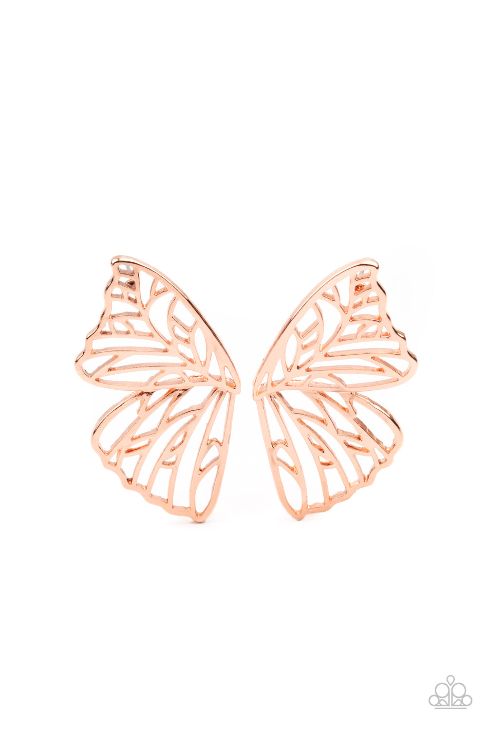 Butterfly Frills - Copper - Earrings - Paparazzi Accessories