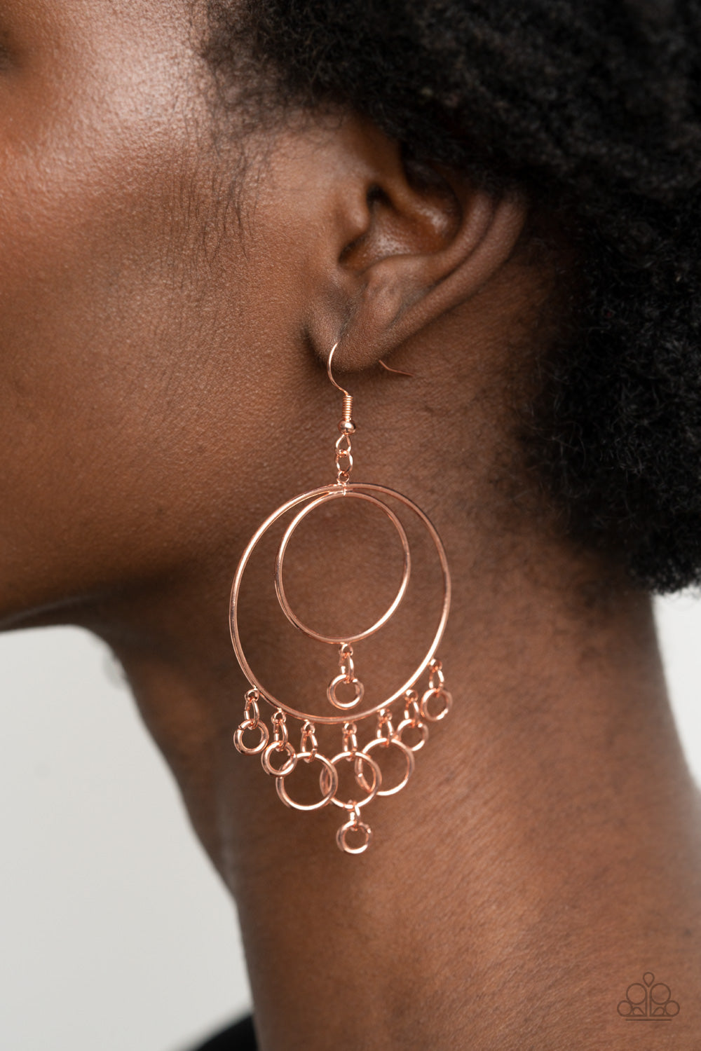 Roundabout Radiance - Copper - Earrings - Paparazzi Accessories