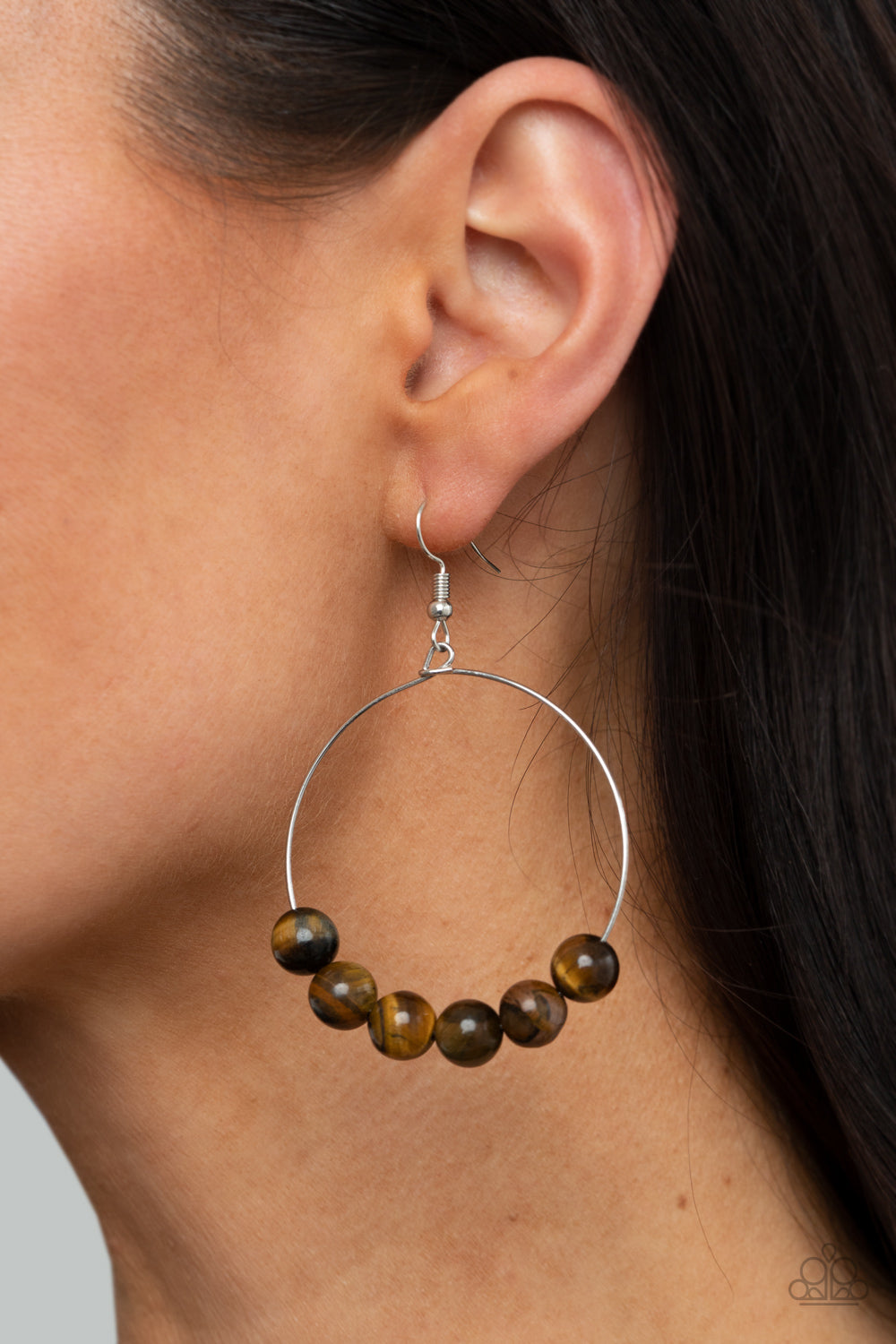 Let It Slide - Brown - Earrings - Paparazzi Accessories