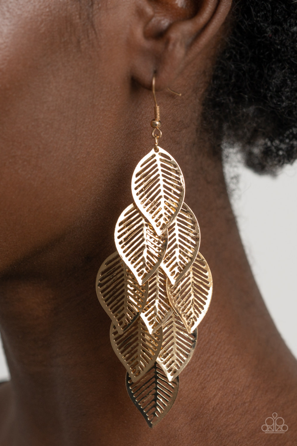 Limitlessly Leafy - Gold - Earrings - Paparazzi Accessories