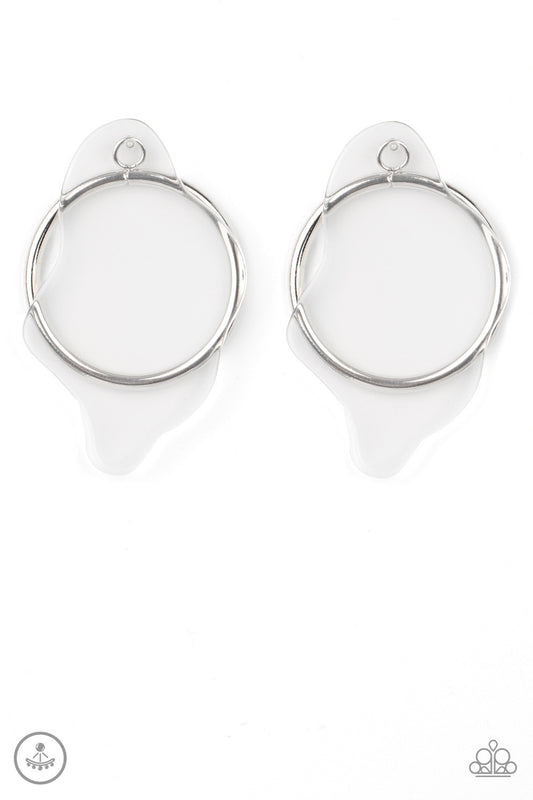 Clear The Way! - White - Earrings - Paparazzi Accessories