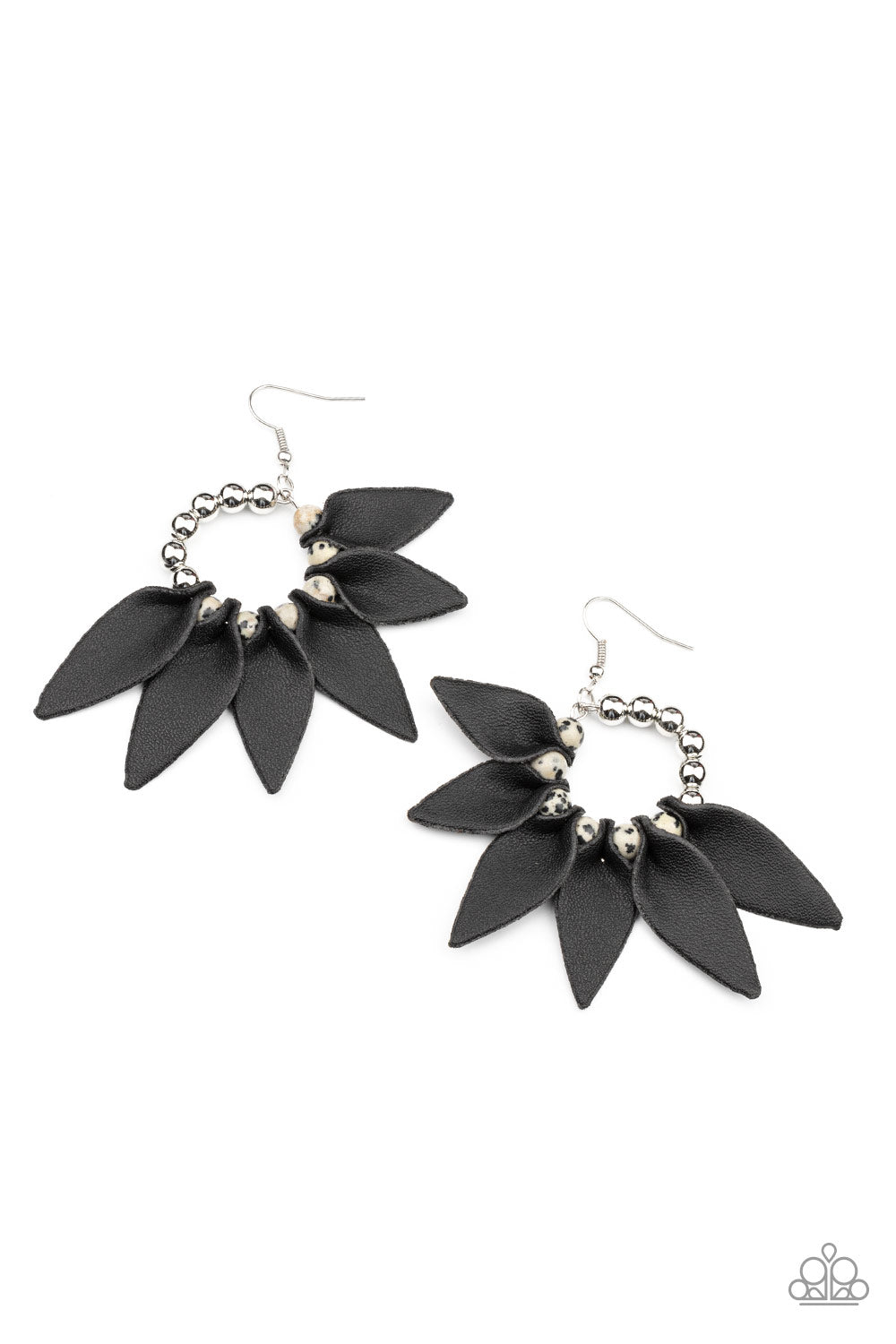 Flower Child Fever - Black - Earrings - Paparazzi Accessories
