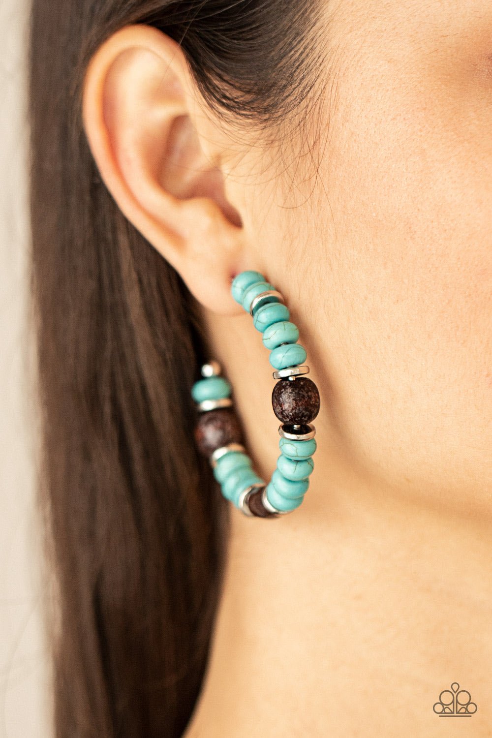 Definitely Down-To-Earth - Blue - Earrings - Paparazzi Accessories