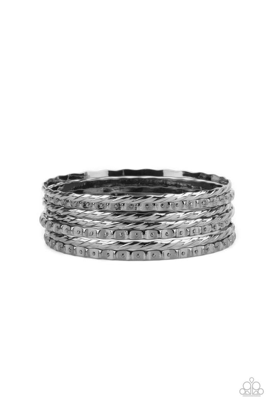 Back-To-Back Stacks - Black - Jewelry - Paparazzi Accessories