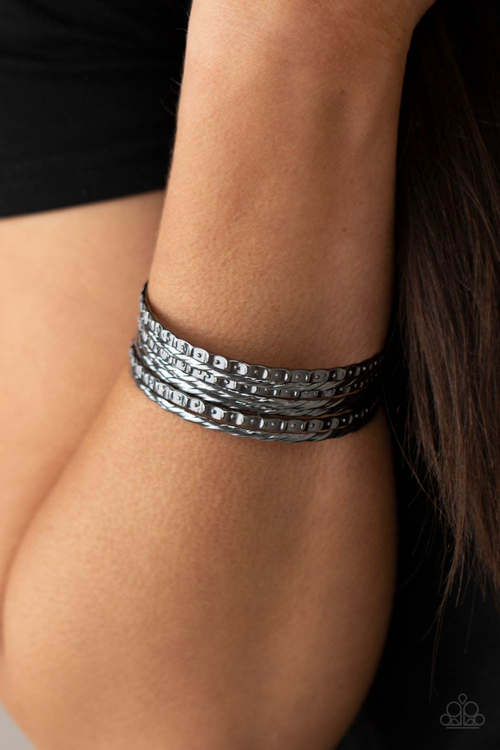 Back-To-Back Stacks - Black - Jewelry - Paparazzi Accessories
