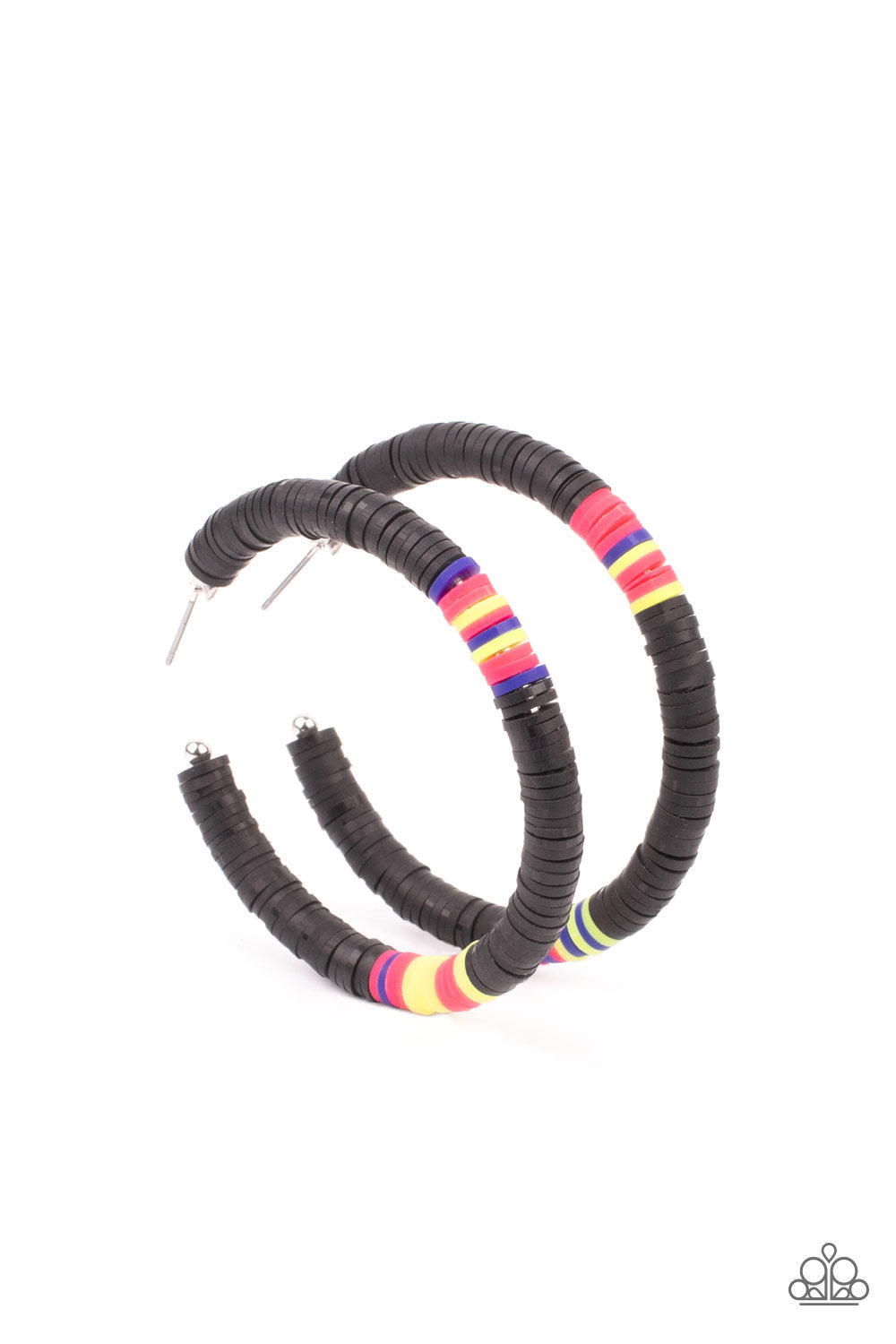 Colorfully Contagious - Black - Earrings - Paparazzi Accessories
