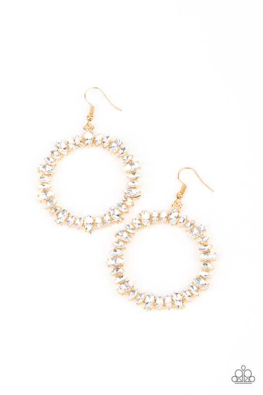 Glowing Reviews - Gold - Earrings - Paparazzi Accessories