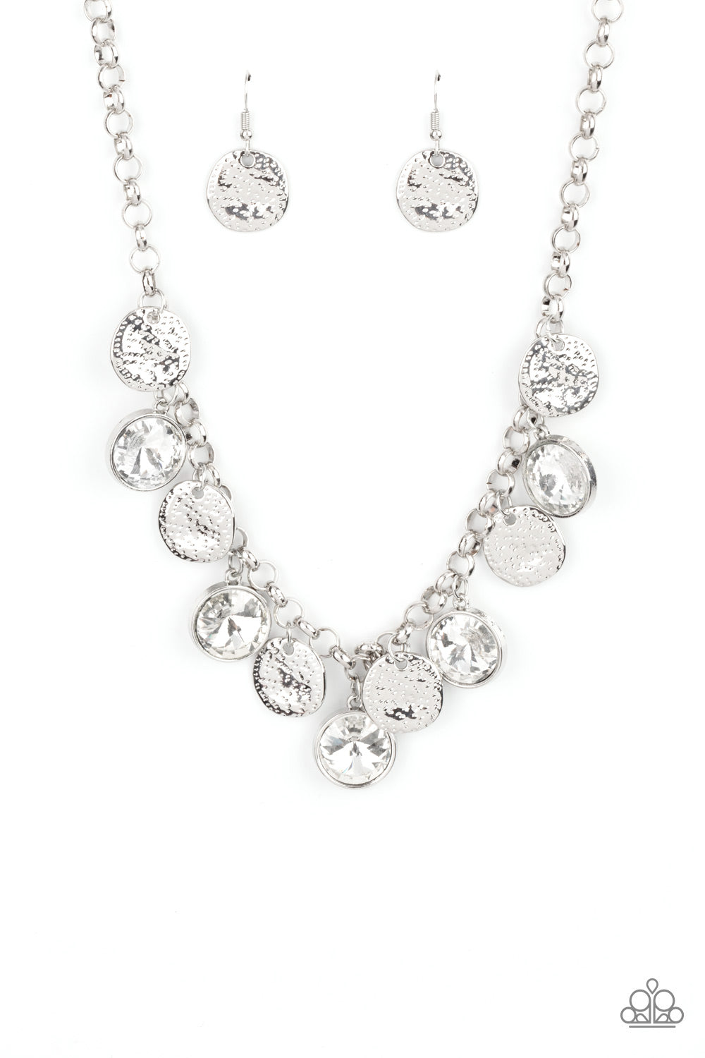 Spot On Sparkle - White - Necklace - Paparazzi Accessories