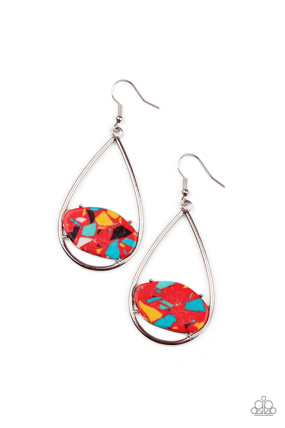 Tropical Terrazzo - Red - Earrings - Paparazzi Accessories