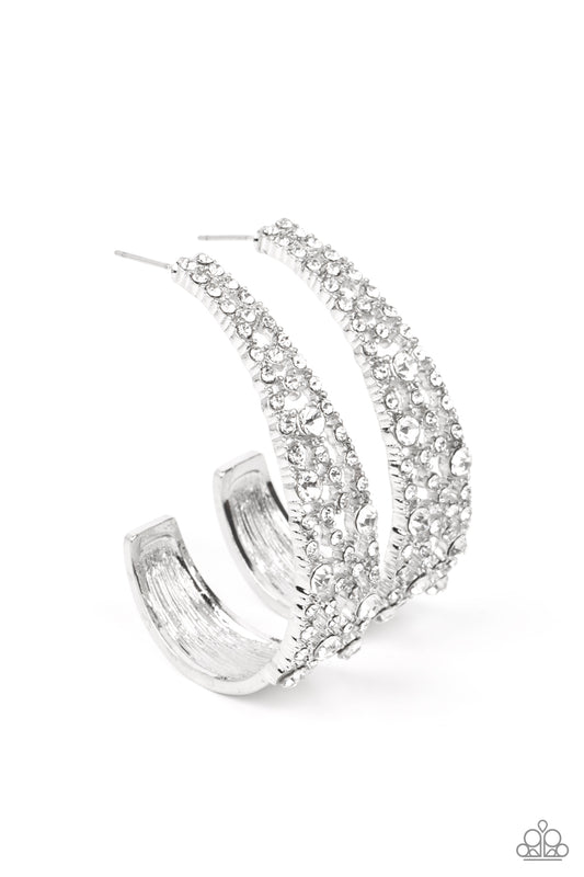 Cold as Ice - White - Earrings - Paparazzi Accessories