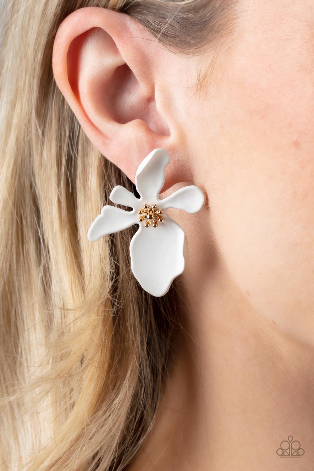 Hawaiian Heiress - White - Earrings - Paparazzi Accessories