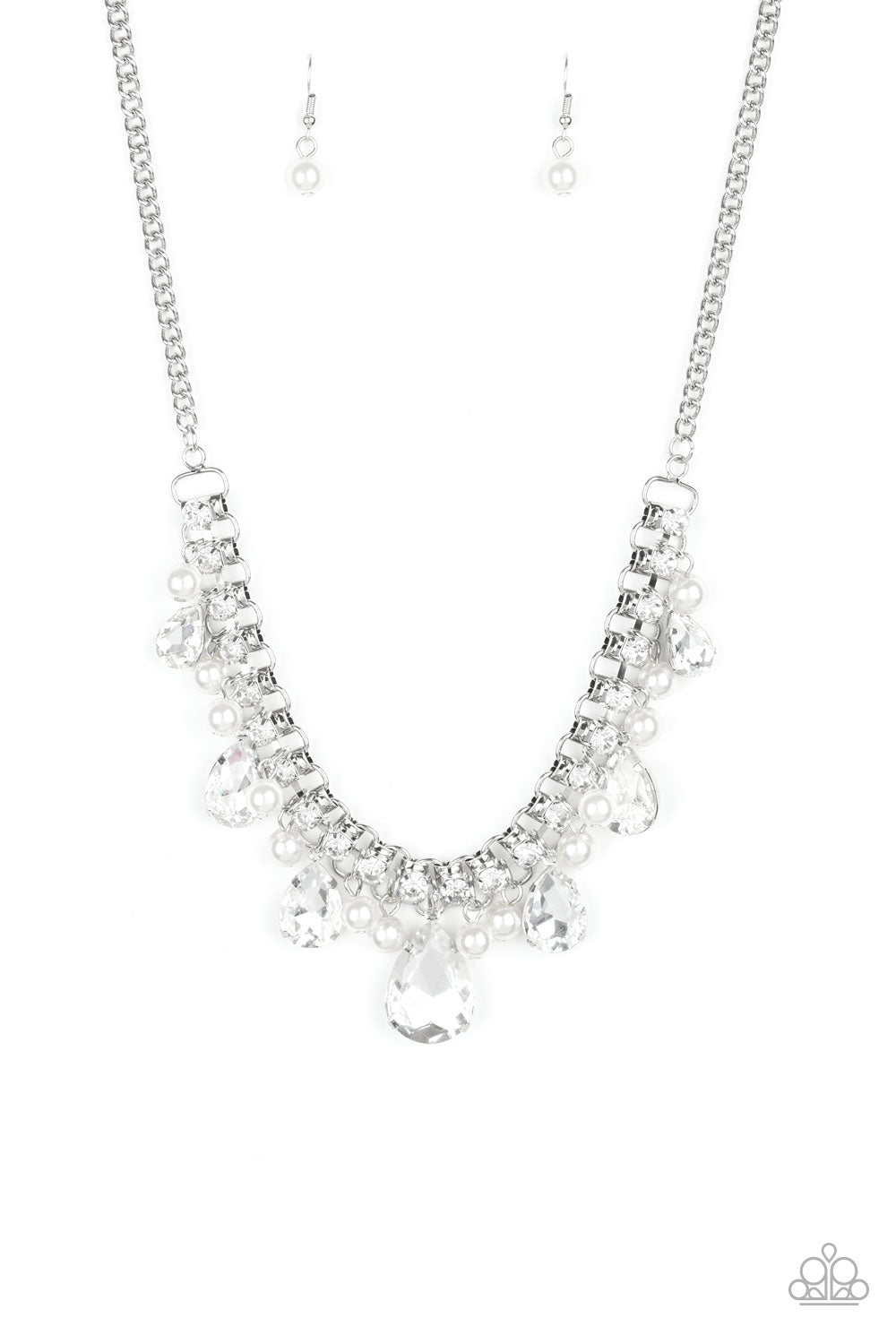 Knockout Queen - White - Necklace - Paparazzi Accessories
