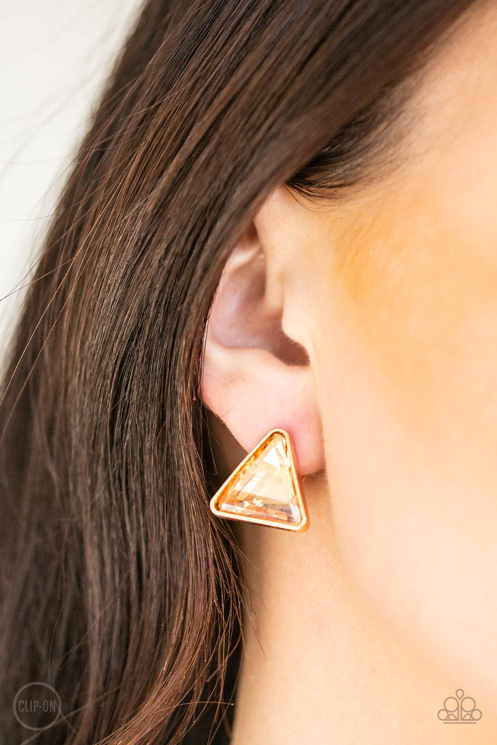 Timeless In Triangles - Gold - Earrings - Paparazzi Accessories