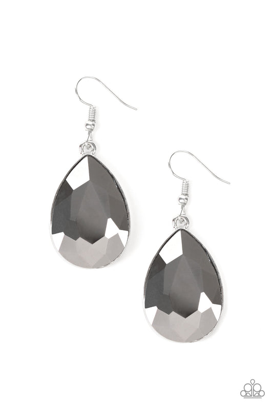 Limo Ride - Silver - Earrings - Paparazzi Accessories