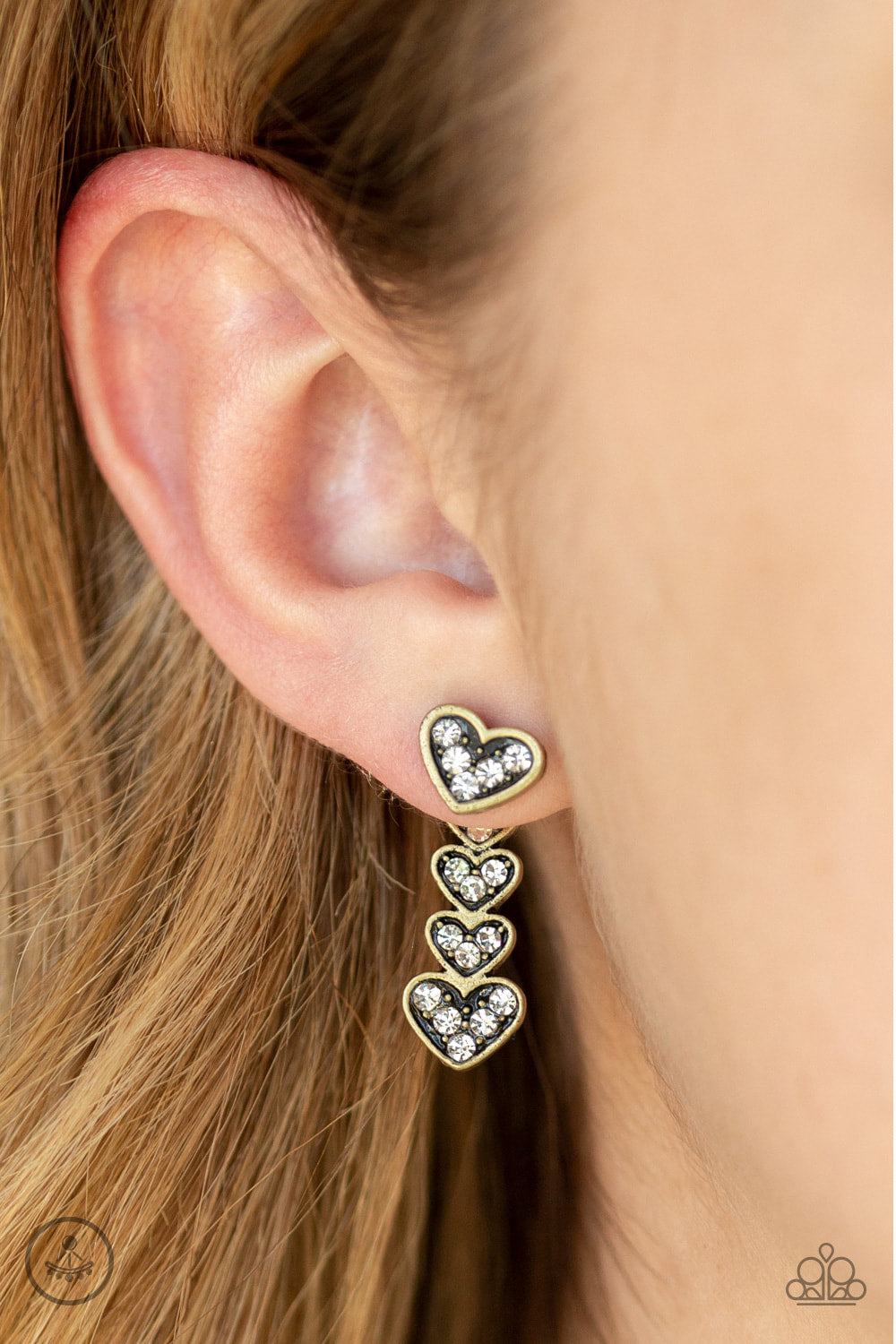 Heartthrob Twinkle - Brass - Earrings - Paparazzi Accessories