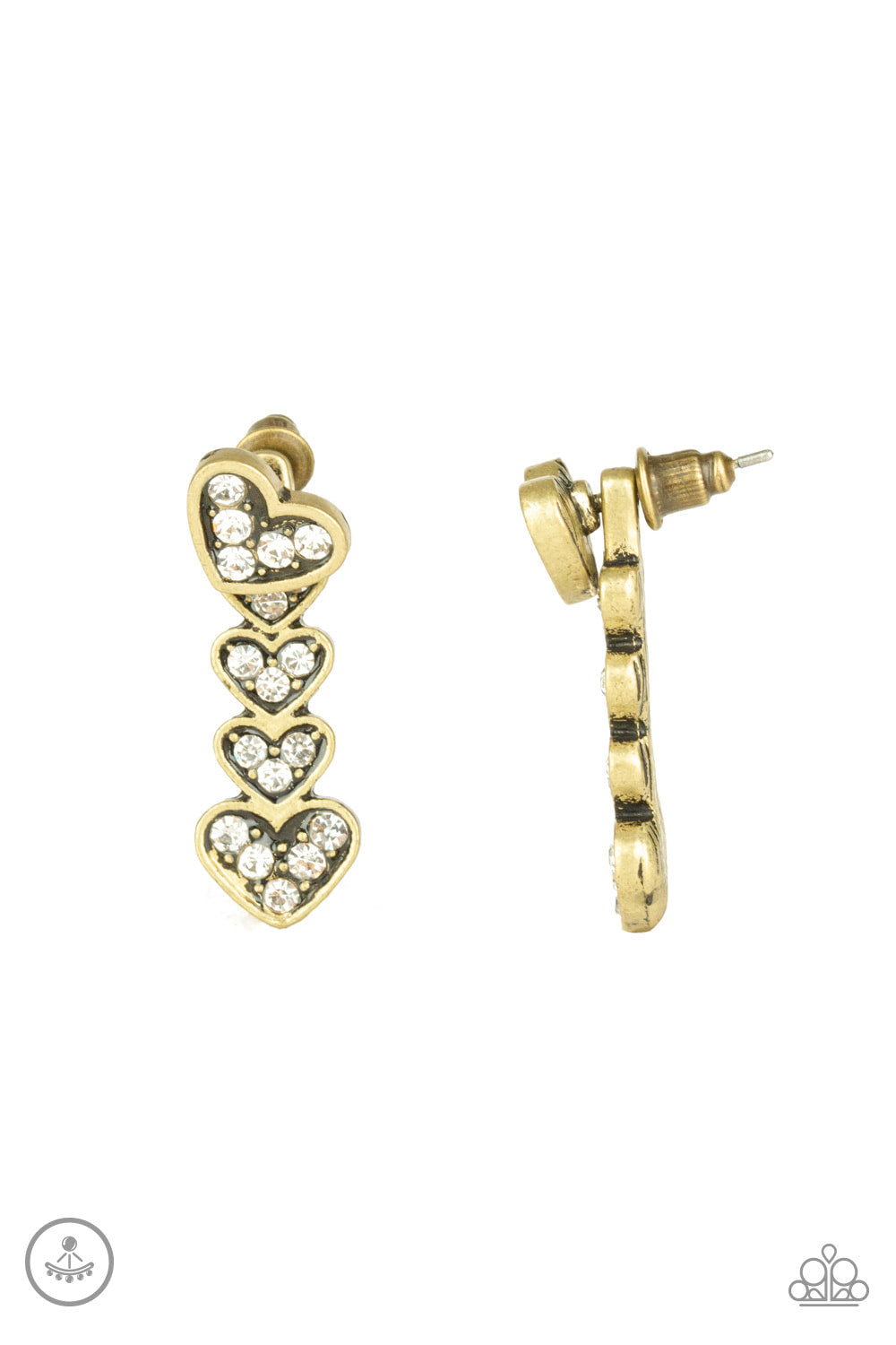 Heartthrob Twinkle - Brass - Earrings - Paparazzi Accessories