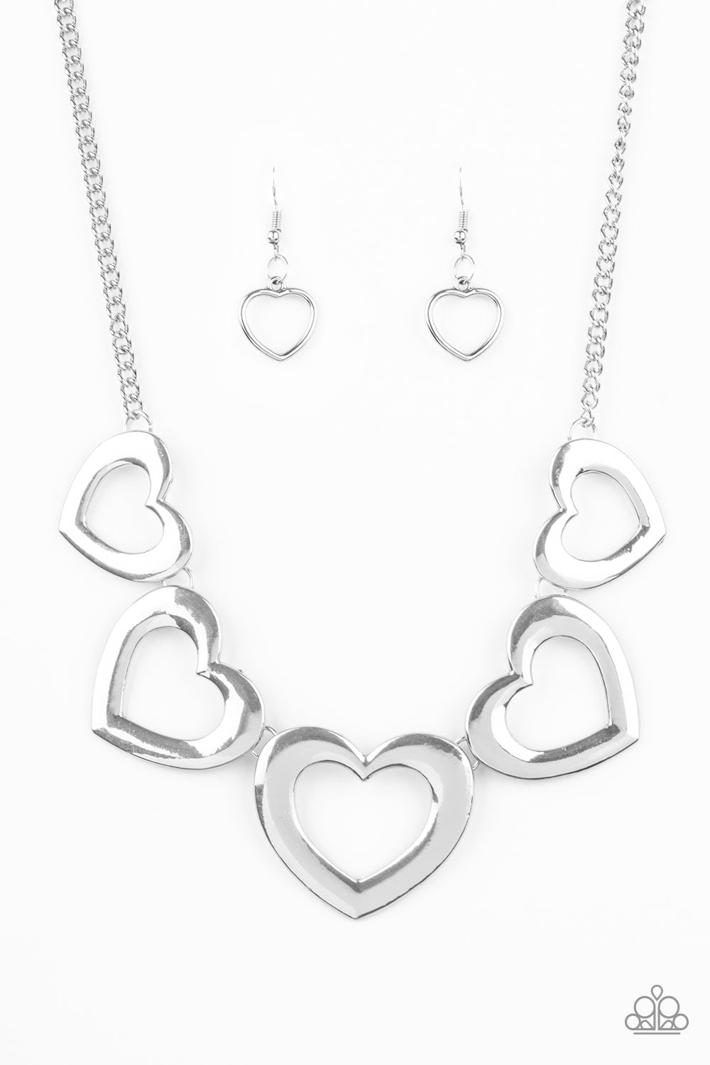 Hearty Hearts - Silver - Necklace - Paparazzi Accessories