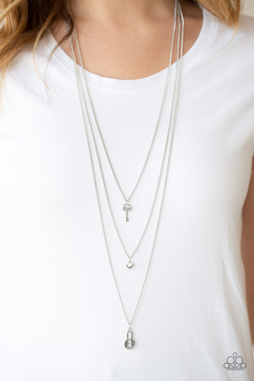 Secret Heart - Silver - Necklace - Paparazzi Accessories