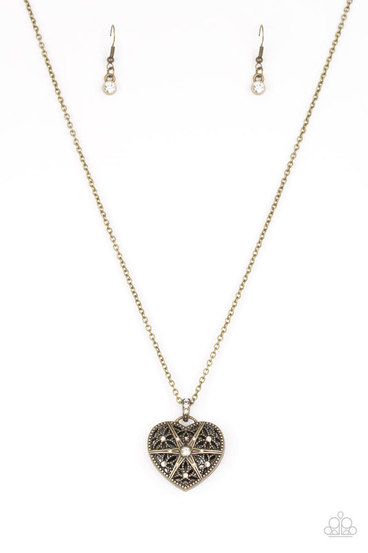 Casanova Charm - Brass - Necklace - Paparazzi Accessories