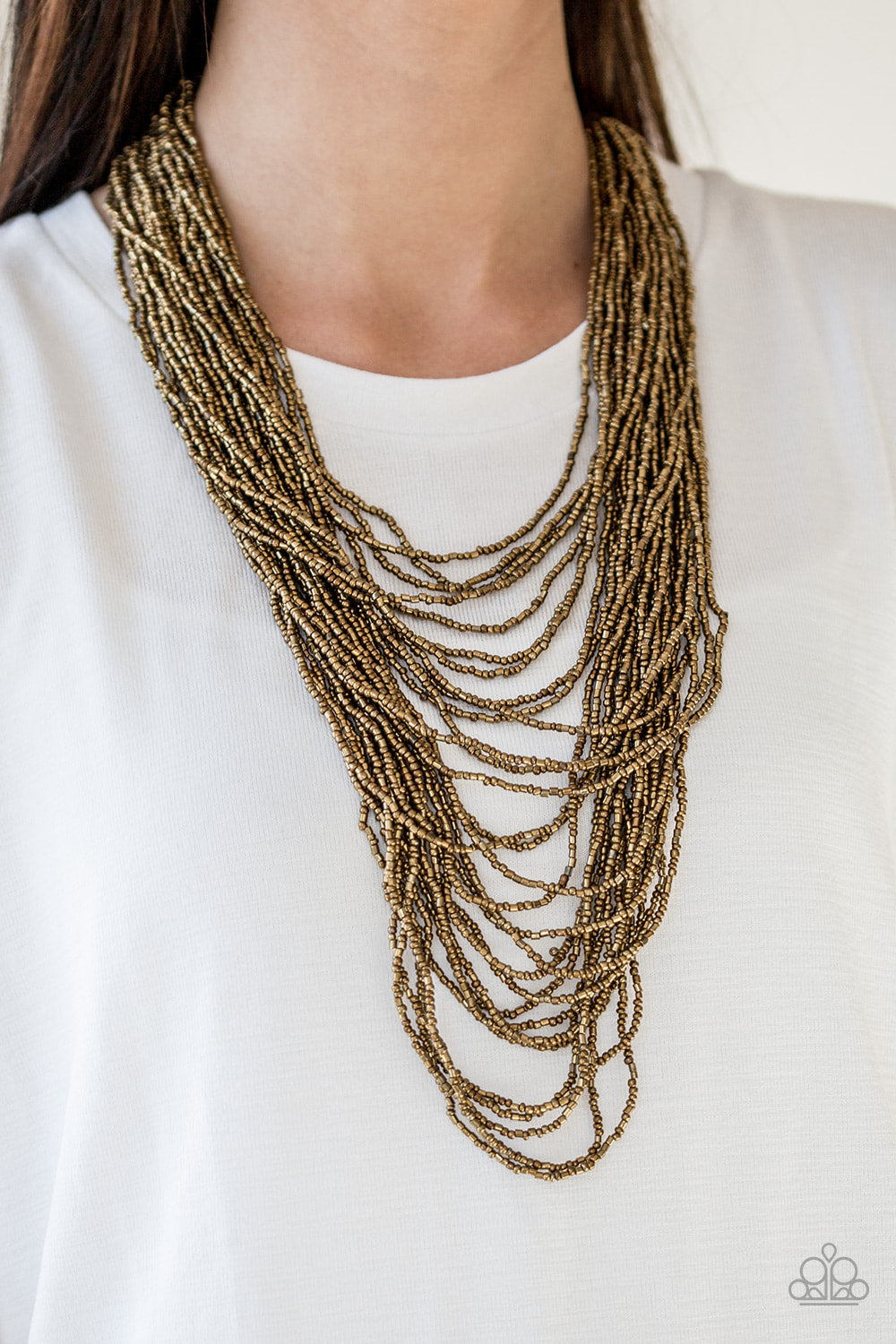 Dauntless Dazzle - Brass - Necklace - Paparazzi Accessories