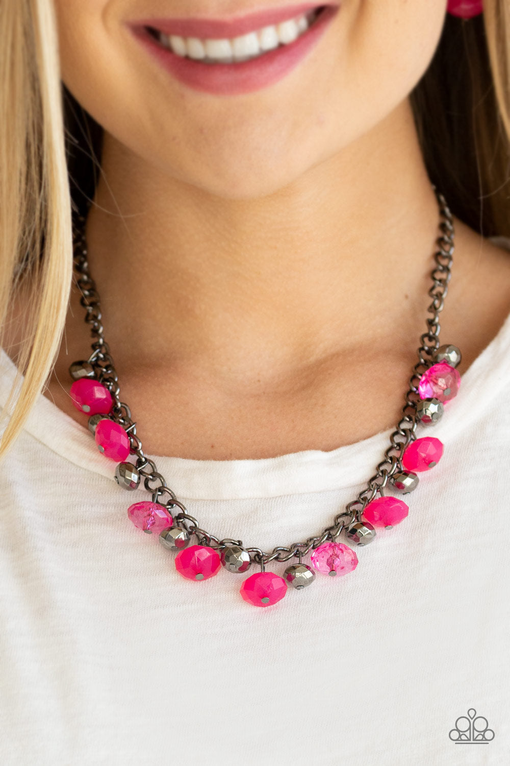 Runway Rebel - Pink - Necklace - Paparazzi Accessories