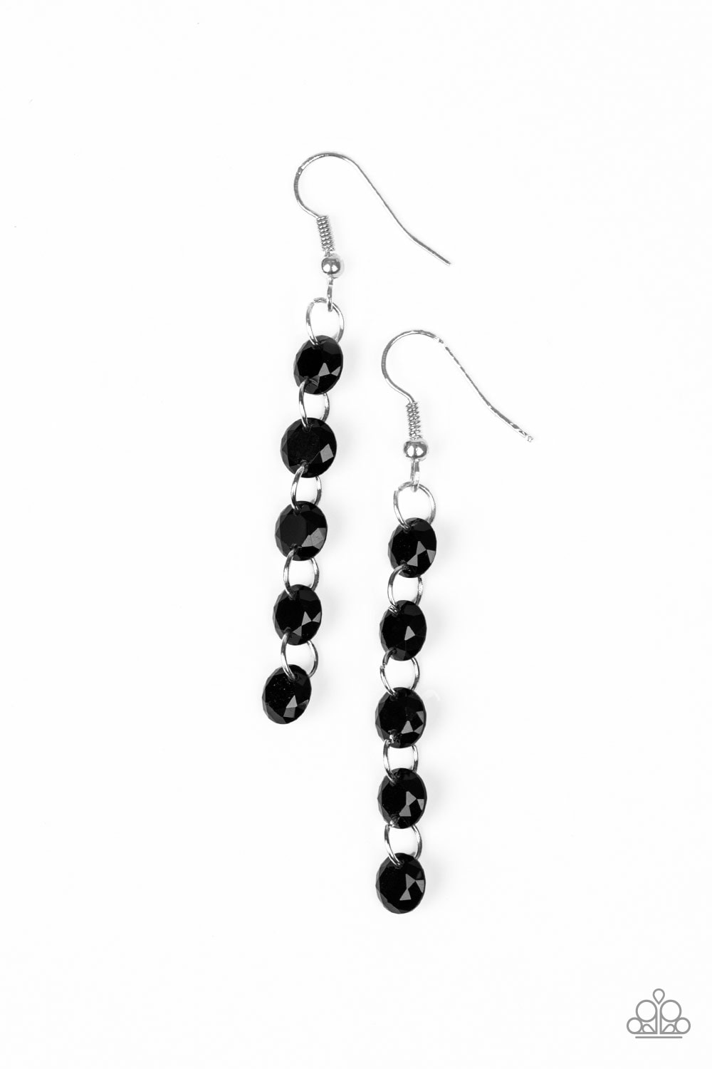 Trickle-Down Effect - Black - Earrings - Paparazzi Accessories