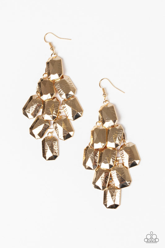 Contemporary Catwalk - Gold - Earrings - Paparazzi Accessories