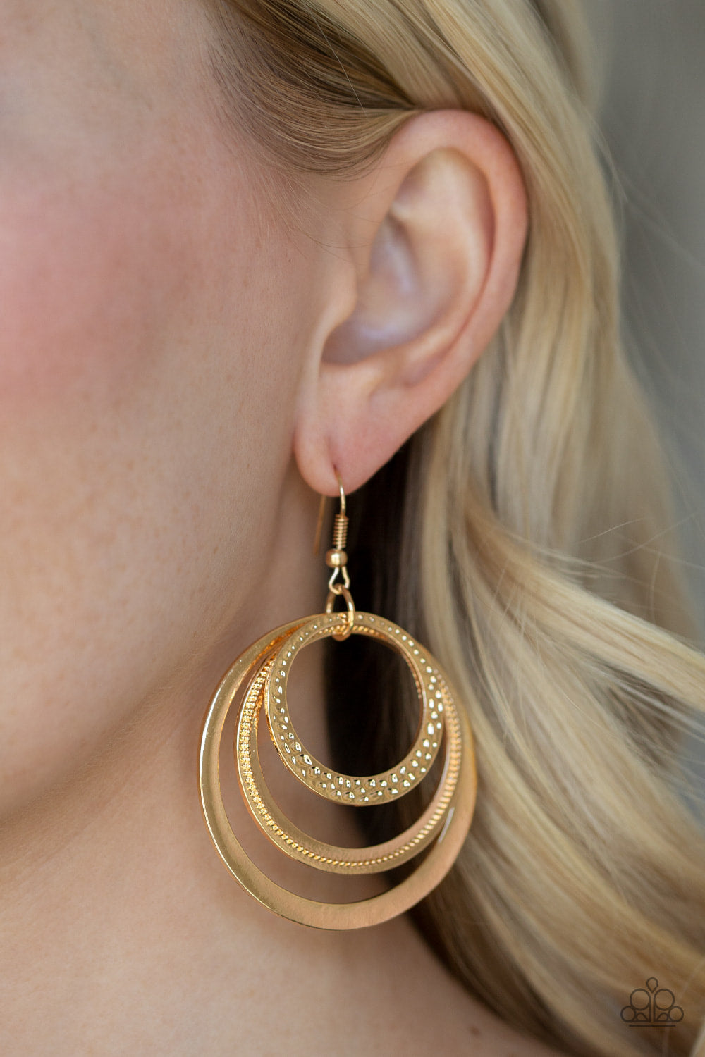 Tempting Texture - Gold - Earrings - Paparazzi Accessories