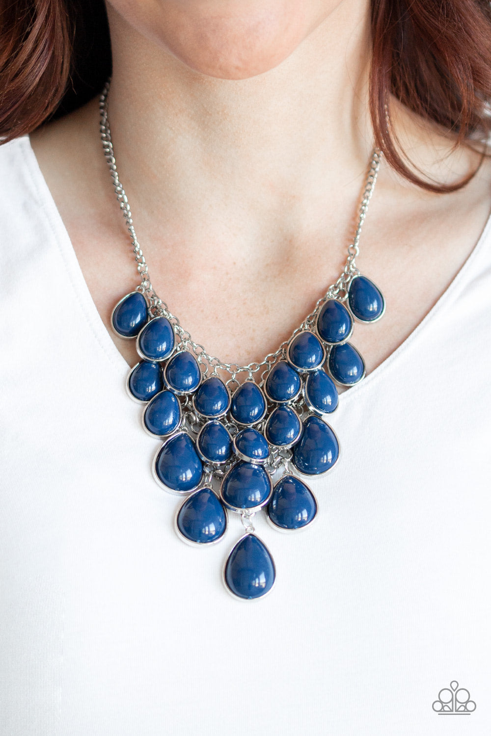 Shop Til You TEARDROP - Blue - Necklace - Paparazzi Accessories