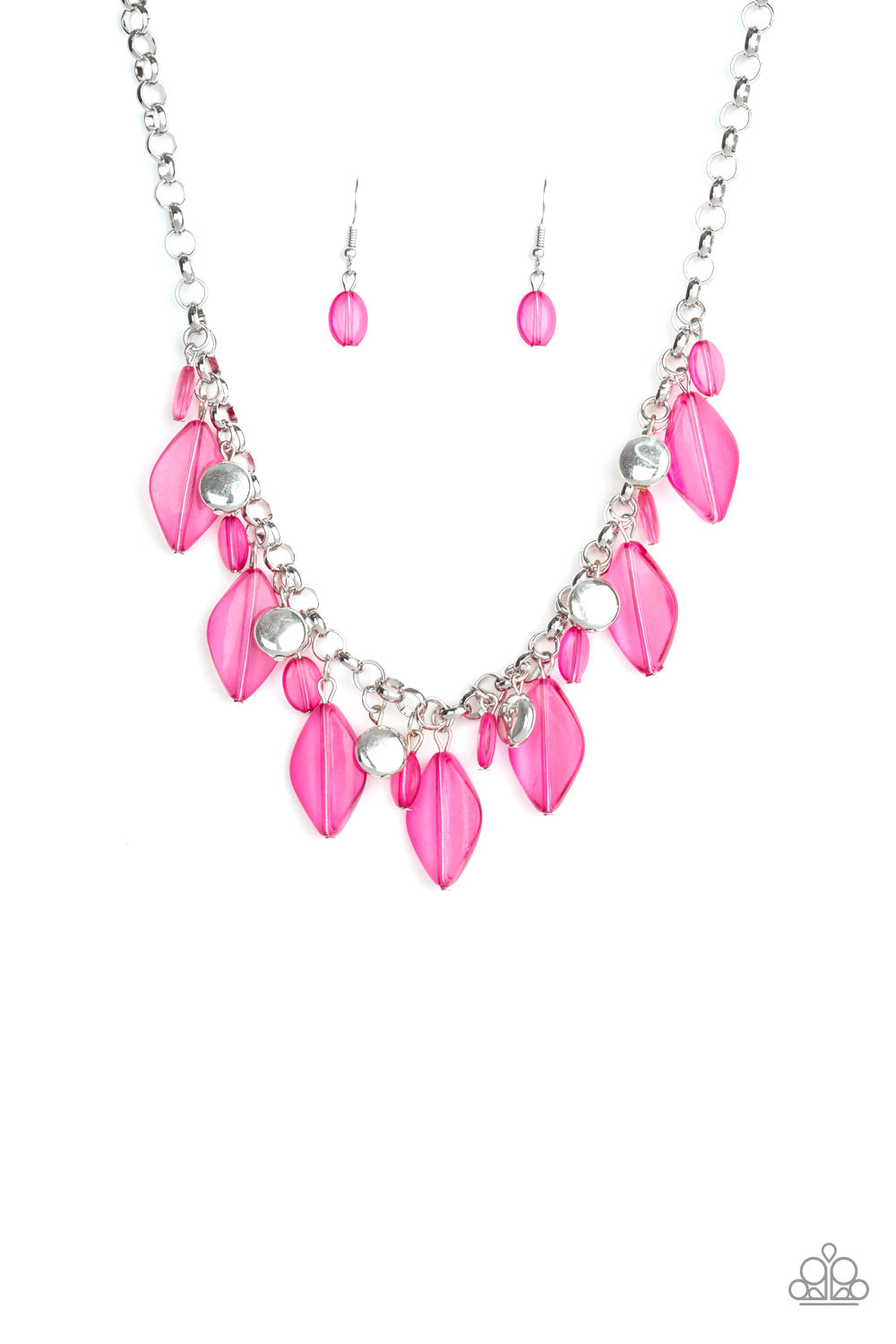 Malibu Ice - Pink - Necklace - Paparazzi Accessories